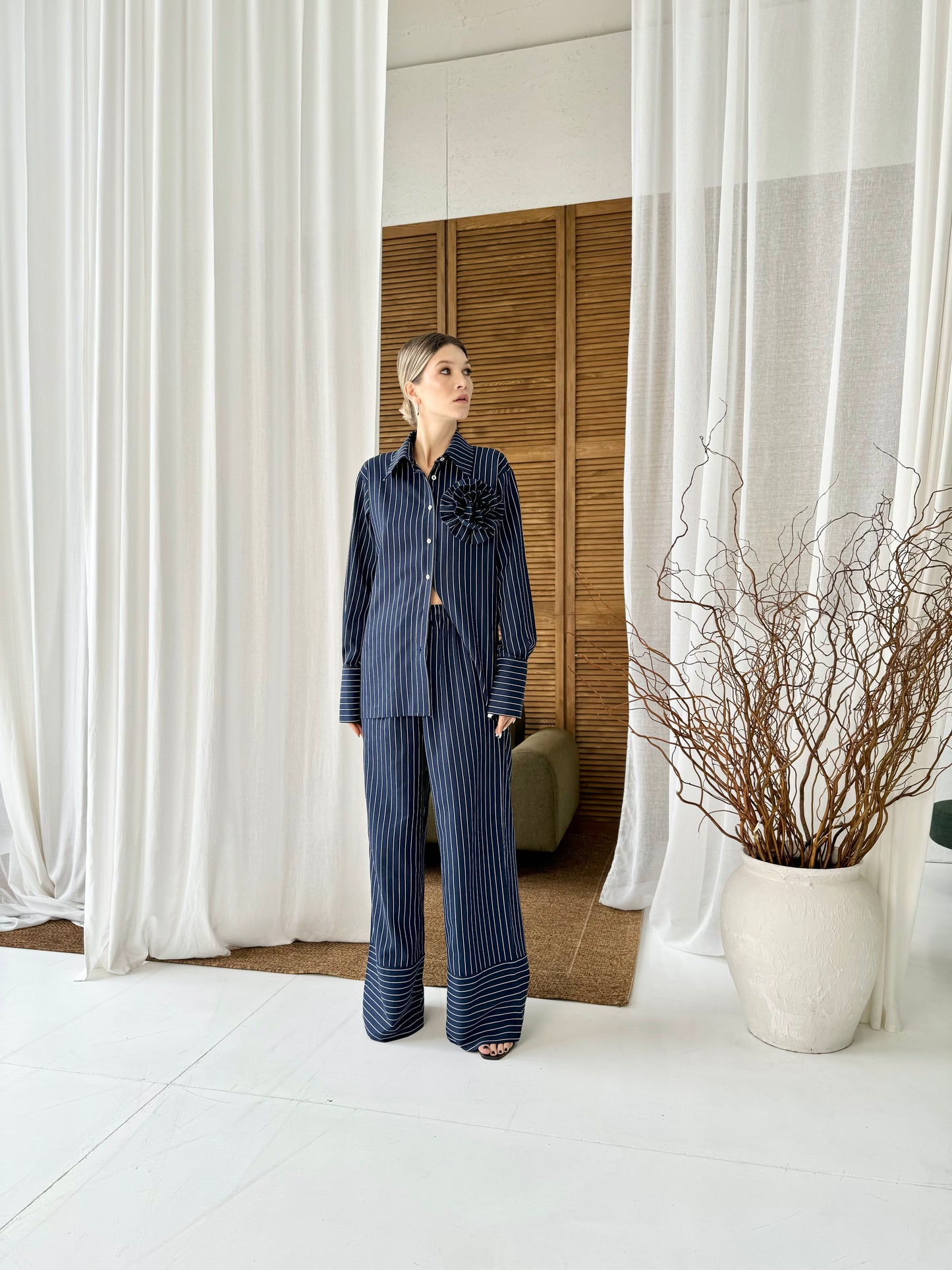Linen striped suit