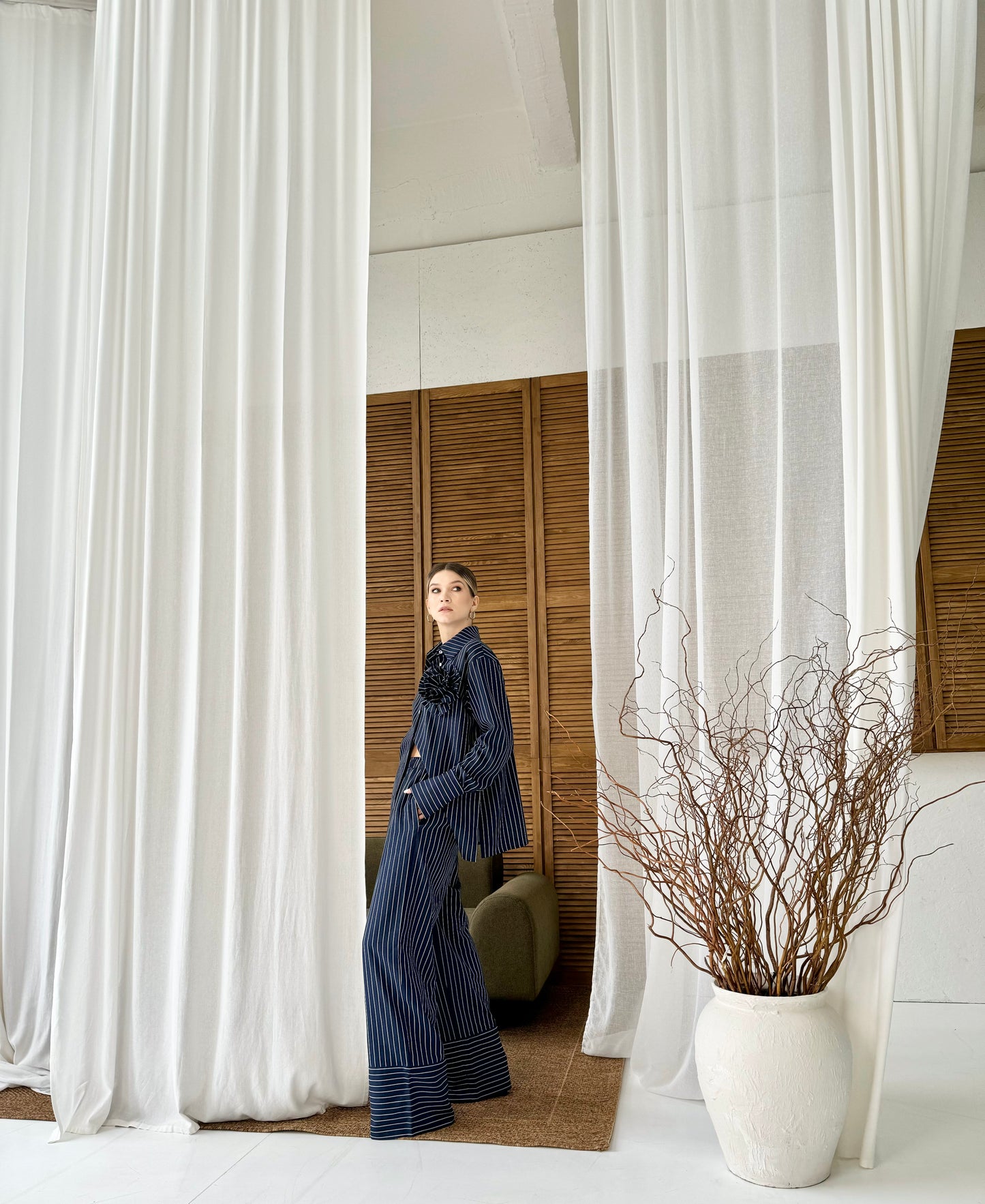 Linen striped suit