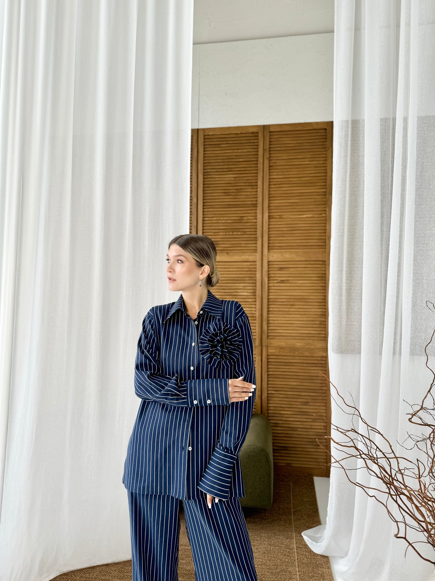 Linen striped suit