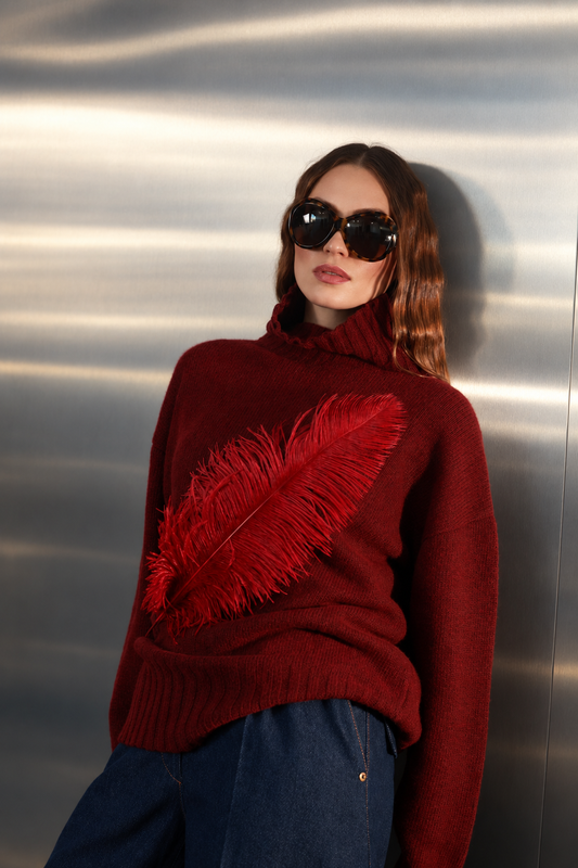 Feather detail sweater