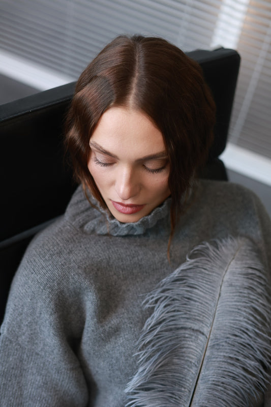 Feather detail sweater