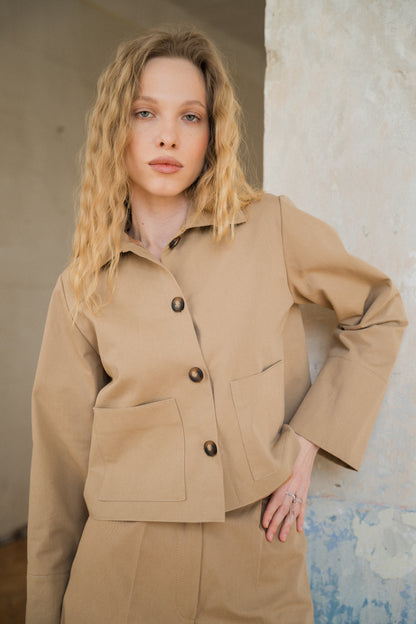 Beige denim jacket