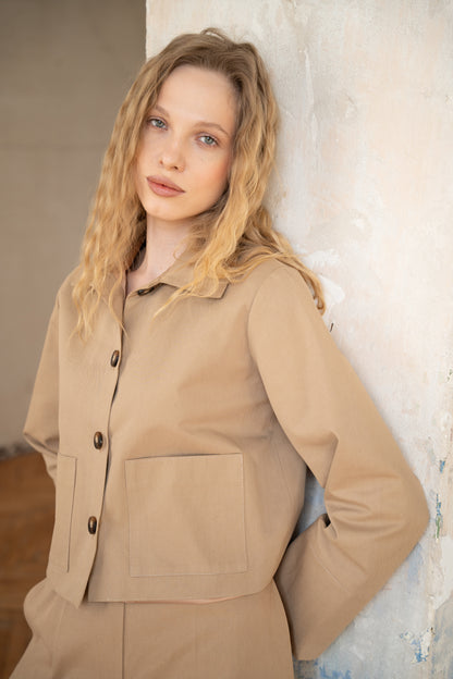 Beige denim jacket