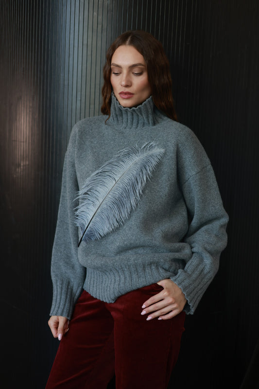 Feather detail sweater