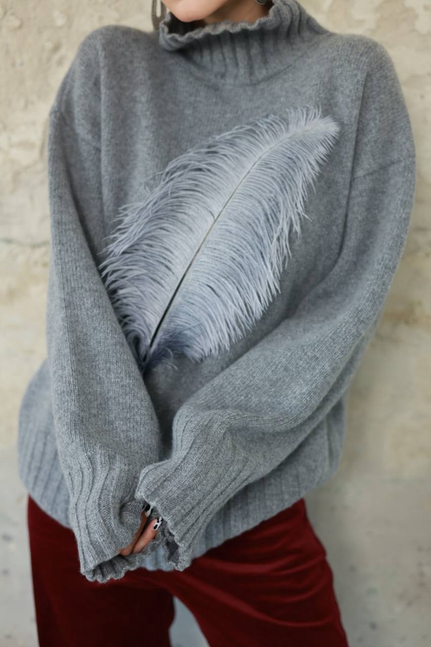 Feather detail sweater