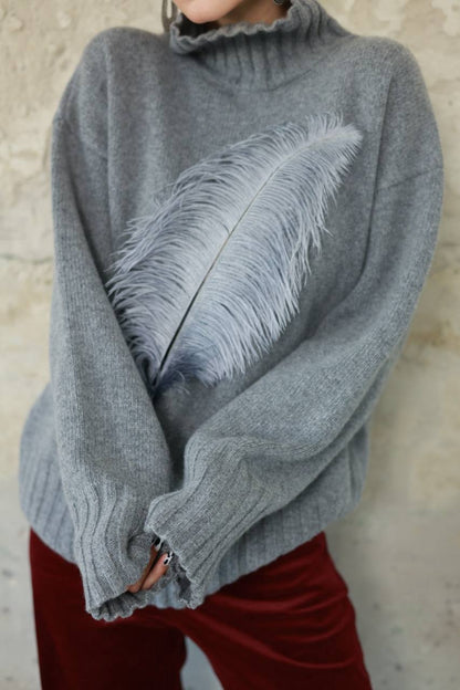 Feather detail sweater