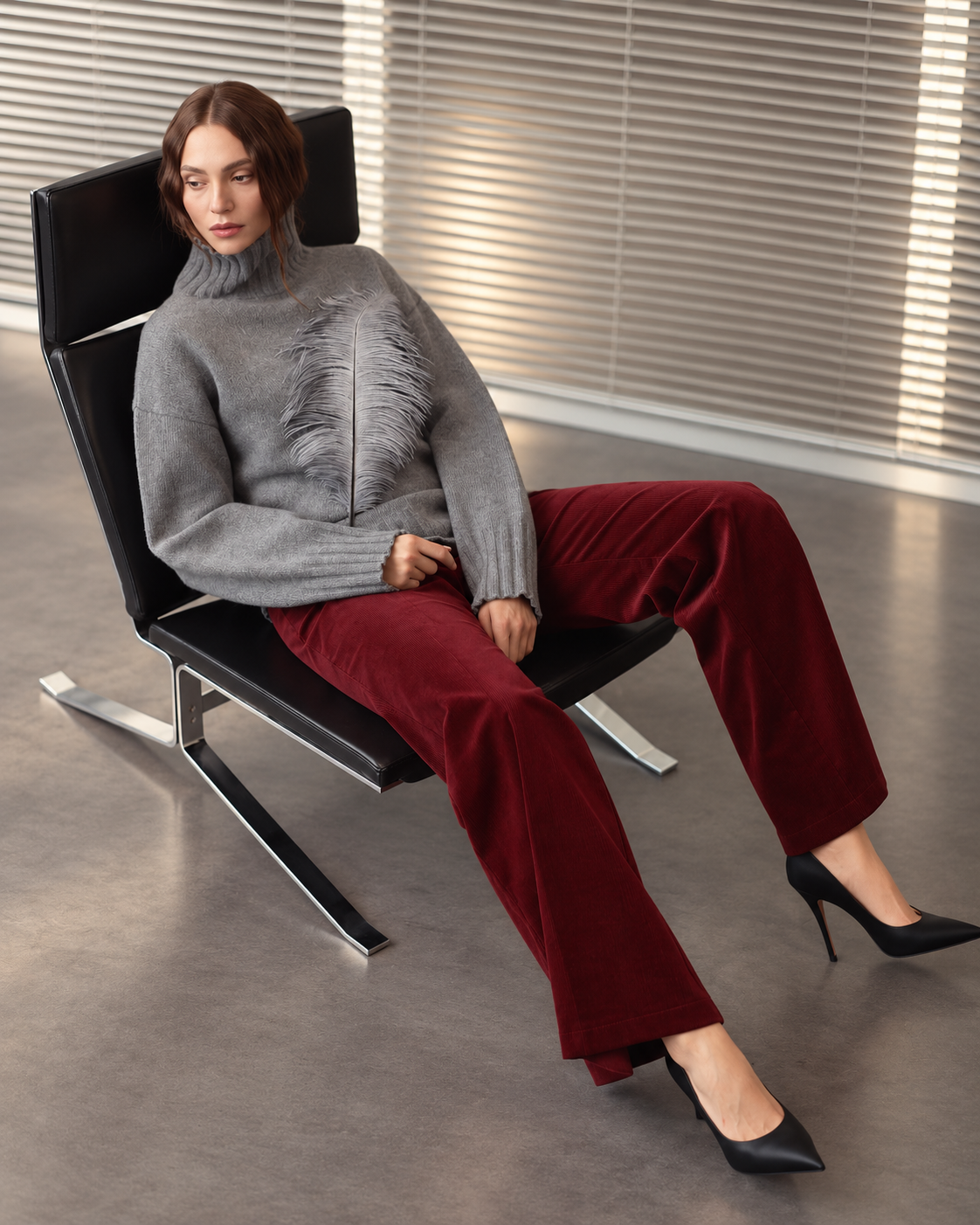 Feather detail sweater