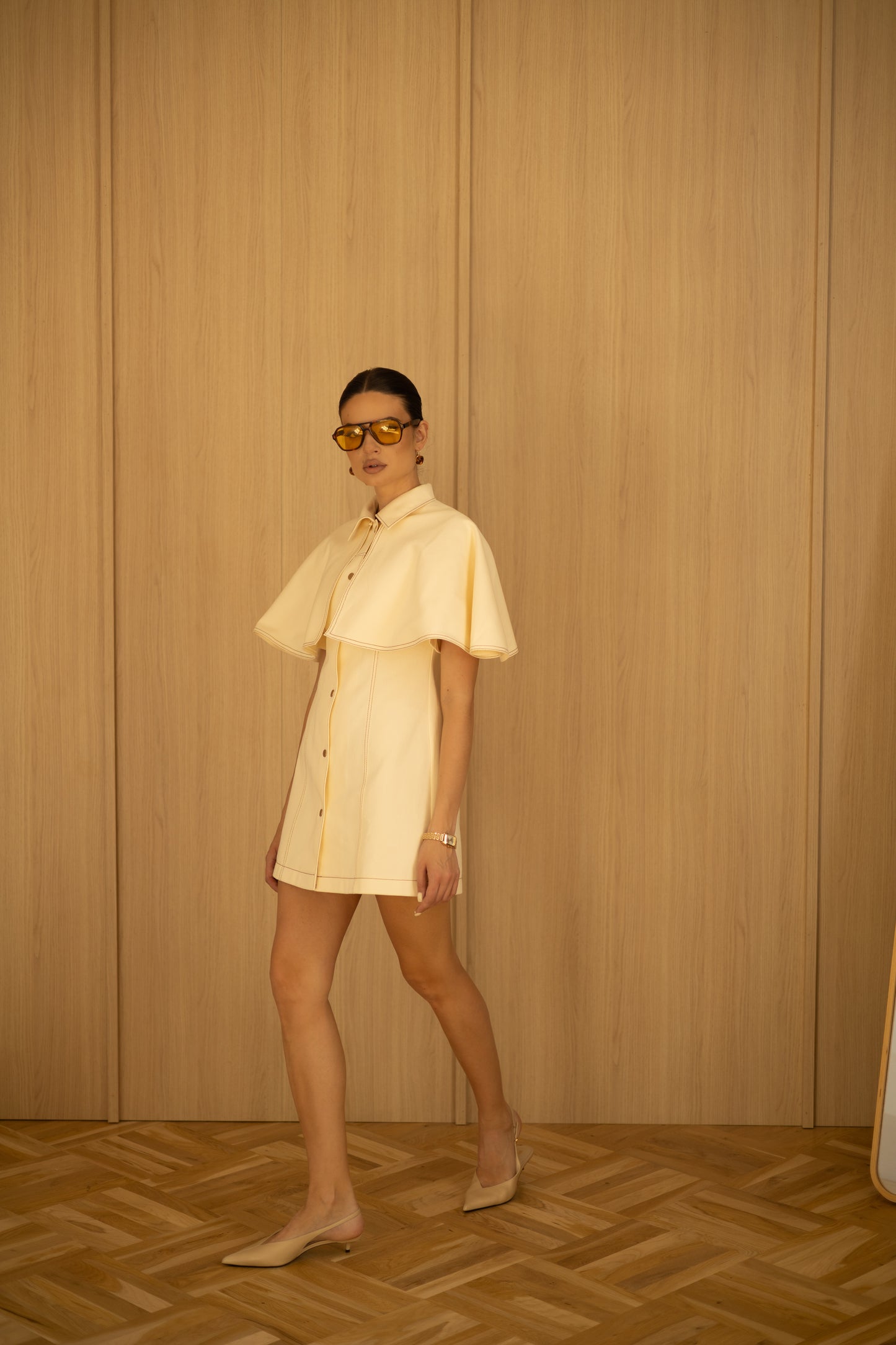 Dress with cape