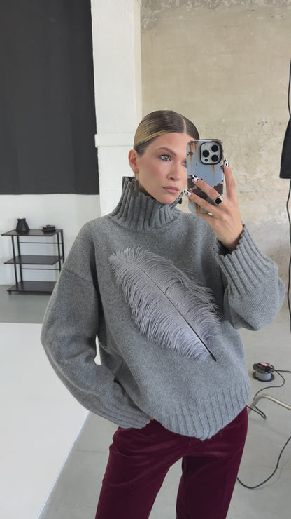 Feather detail sweater